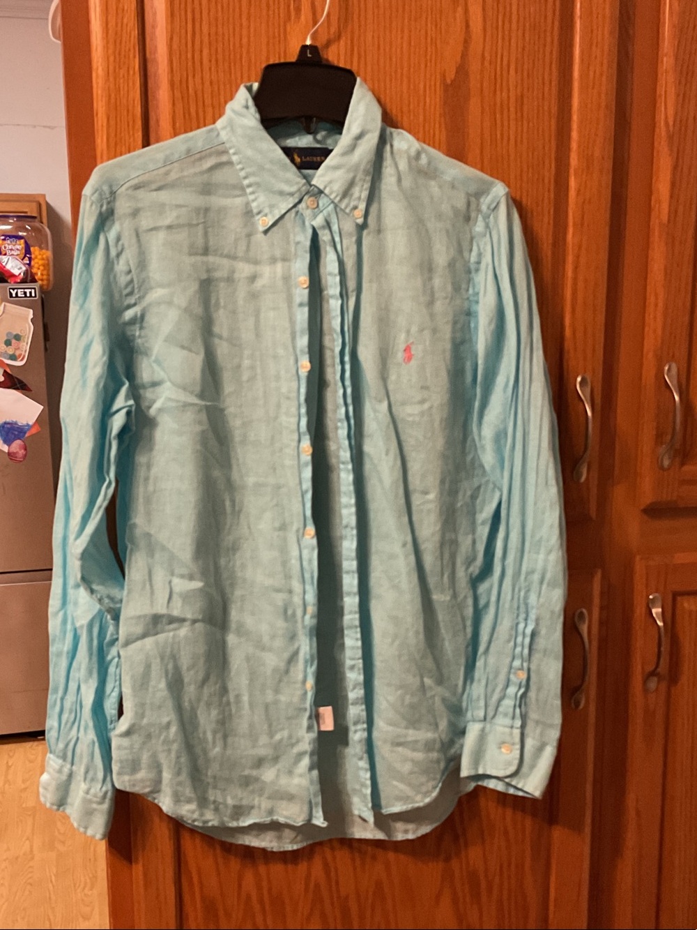Ralph Lauren Light Blue Linen Button-Down Shirt